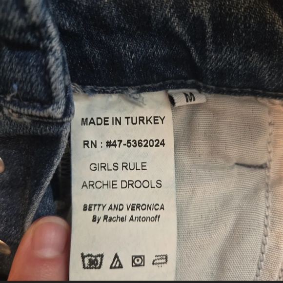 Betty and Veronica Blue Jean Overalls w/Cartoon Suspenders - Picture 7 of 7